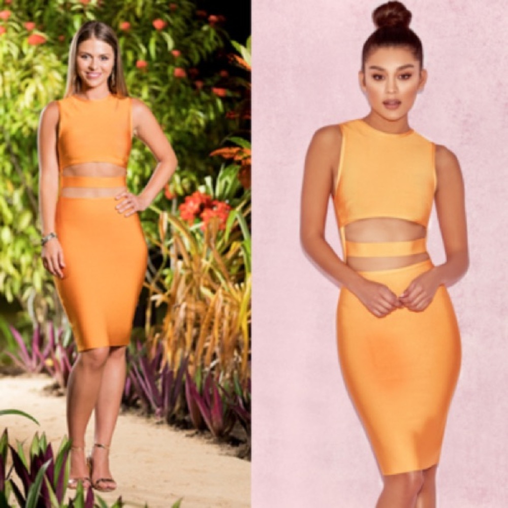 House of CB Maybel Orange Cut Out Dress